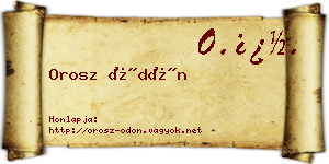 Orosz Ödön névjegykártya